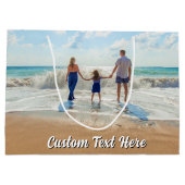 Gepersonaliseerde Uw Foto Gift Bag met aangepaste  Groot Cadeauzakje (Achterkant)