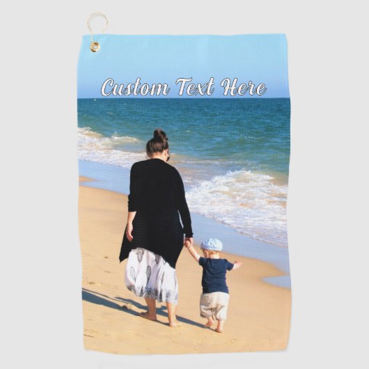 Gepersonaliseerde Uw Foto Golf Handdoek Custom Tex (Voorkant)