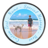 Gepersonaliseerde uw foto Hockey Puck aangepaste t (Voorkant)