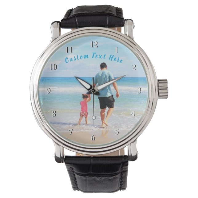 Gepersonaliseerde uw foto horloge cadeau en aangep (Voorkant)