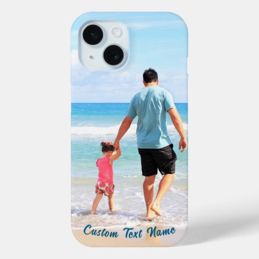 Gepersonaliseerde Uw Foto iPhone Case met Tekstnaa (Achterkant)