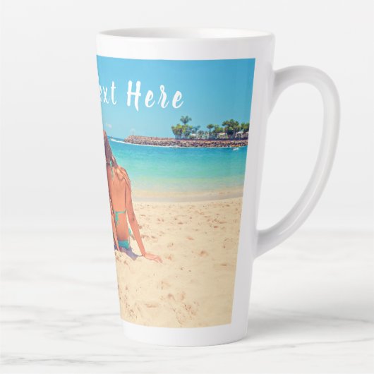 Gepersonaliseerde uw foto Latte Mok met aangepaste (Rechts)