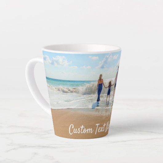 Gepersonaliseerde uw foto Latte Mok met aangepaste (Linkerhoek)