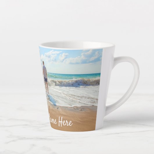 Gepersonaliseerde uw foto Latte Mok met aangepaste (Rechts)