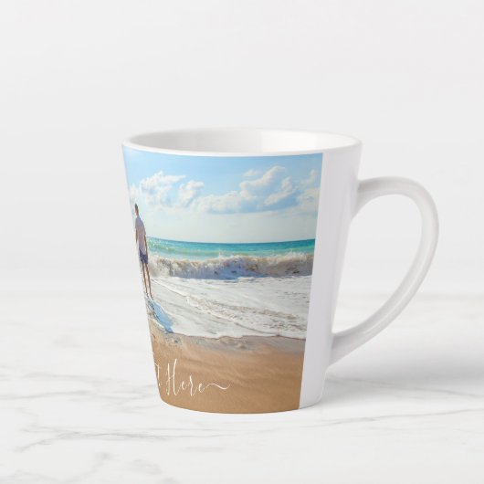 Gepersonaliseerde uw foto Latte Mok met aangepaste (Rechts)