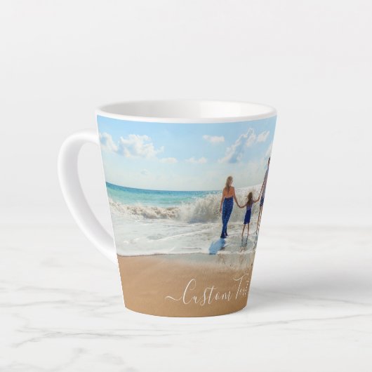 Gepersonaliseerde uw foto Latte Mok met aangepaste (Linkerhoek)