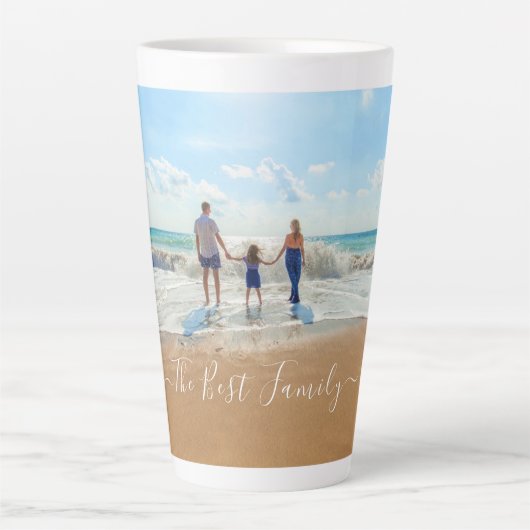 Gepersonaliseerde uw foto Latte Mok met aangepaste (Voorkant)