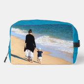 Gepersonaliseerde uw foto met aangepaste tekst toilettasje (Achterkant)