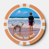 Gepersonaliseerde uw foto poker chips met tekst na (Voorkant)