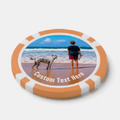 Gepersonaliseerde uw foto poker chips met tekst na (Enkel)