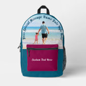 Gepersonaliseerde uw foto rugzak aangepaste tekst  (Voorkant)