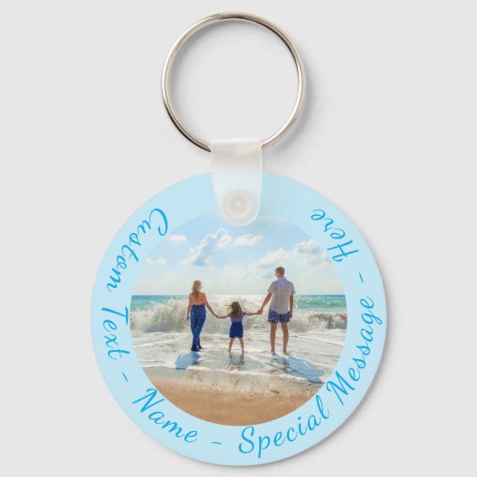 Gepersonaliseerde uw foto Sleutelhanger met aangep (Voorkant)