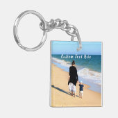Gepersonaliseerde uw foto Sleutelhanger met aangep (Voorkant Links)