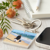 Gepersonaliseerde uw foto Sleutelhanger met aangep (Voorkant Rechts)