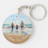 Gepersonaliseerde uw foto Sleutelhanger met aangep (Achterkant)
