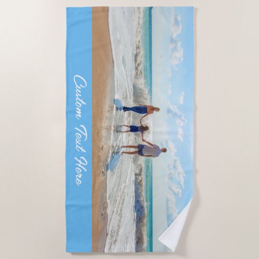 Gepersonaliseerde uw foto strand handdoek aangepas (Voorkant)