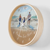 Gepersonaliseerde uw foto wandklok en aangepaste t (Hoek)