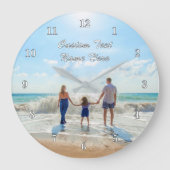 Gepersonaliseerde uw foto wandklok en aangepaste t (Voorkant)