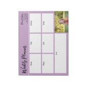 Gepersonaliseerde uw foto Weekly Planner Lavendel Notitieblok (Linkerzijde)