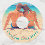 Gepersonaliseerde Uw Foto Wijnglas Label aangepast (Achterkant)