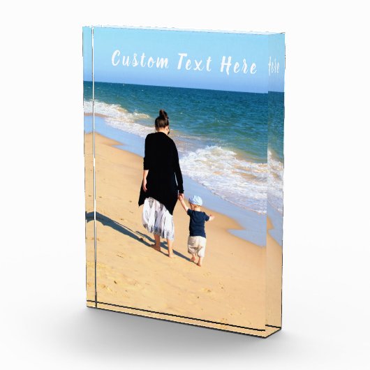 Gepersonaliseerde Uw Fotoblok Gift Aangepaste teks (Rechts)