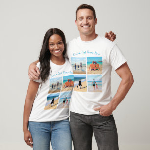 Gepersonaliseerde uw fotocollage en tekst T-shirt