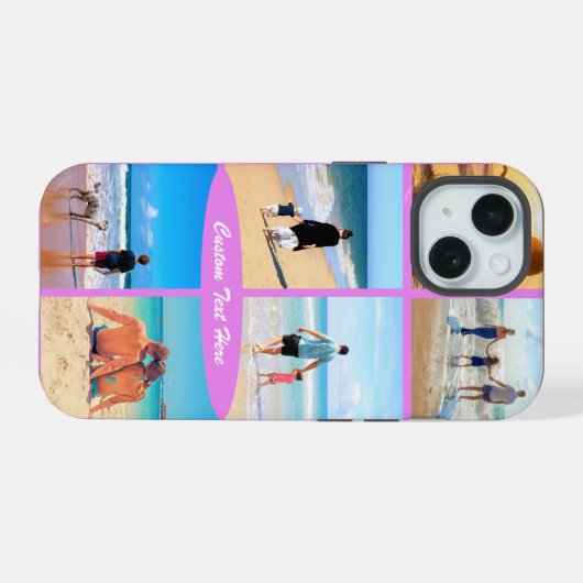 Gepersonaliseerde uw fotocollage met aangepaste te iPhone 15 case (Achterkant horizontaal)