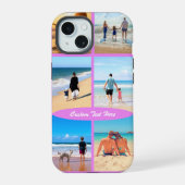 Gepersonaliseerde uw fotocollage met aangepaste te iPhone 15 case (Achterkant)