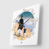 Gepersonaliseerde uw fotoklok met aangepaste tekst vierkante klok (Hoek)