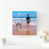 Gepersonaliseerde uw fotoklok met aangepaste tekst vierkante klok (Huis)