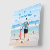 Gepersonaliseerde uw fotoklok met aangepaste tekst vierkante klok (Hoek)