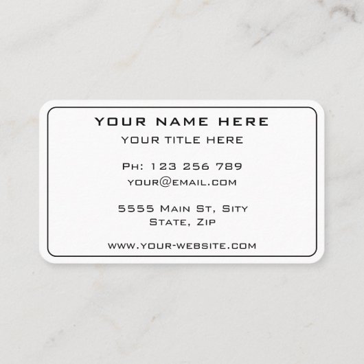 Gepersonaliseerde uw kleuren Visitekaartje voorbee (Achterkant)