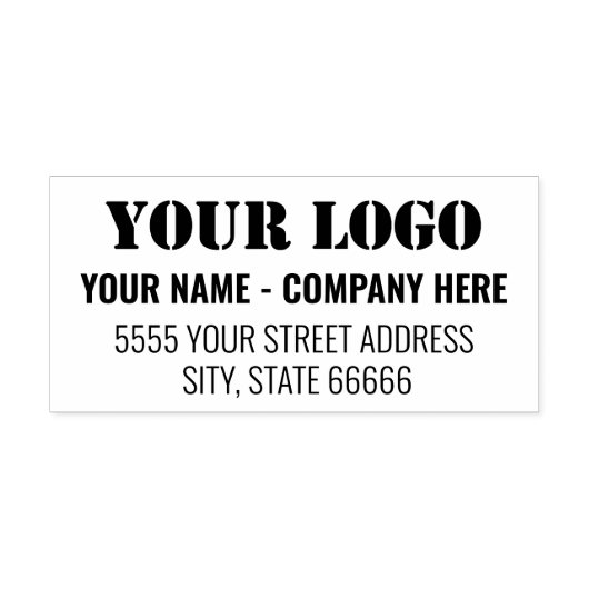 Gepersonaliseerde Uw Logo Naam Adres Stempel Sjabl (Design)