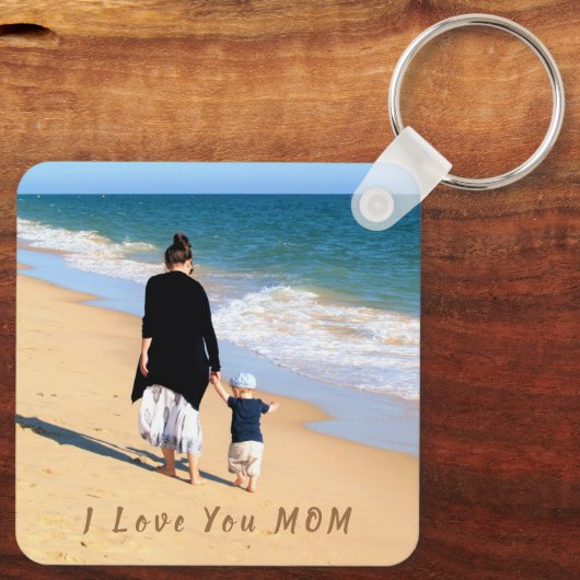 Gepersonaliseerde uw moeder Foto Sleutelhanger Gif (Achterkant)