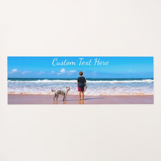 Gepersonaliseerde Uw Pet Foto Yoga Mat Custom Text (Achterkant (horizontaal))