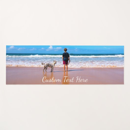Gepersonaliseerde Uw Pet Foto Yoga Mat Custom Text (Voorkant (horizontaal))