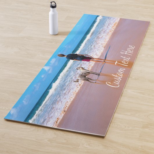 Gepersonaliseerde Uw Pet Foto Yoga Mat Custom Text (In situ)
