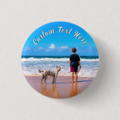 Gepersonaliseerde Uw Pet Photo Button Aangepaste t (Voorkant)