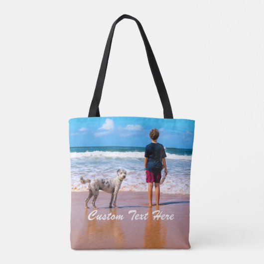 Gepersonaliseerde Uw Pet Photo Canvas tas Aangepas (Achterkant)
