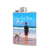 Gepersonaliseerde uw Pet Photo Flask met aangepast Heupfles (Links)