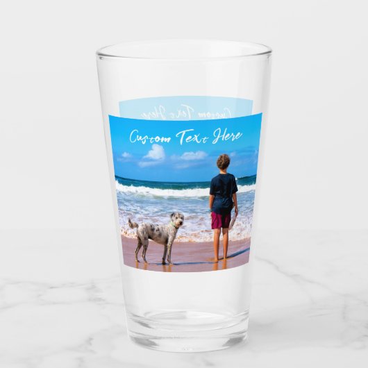 Gepersonaliseerde uw Pet Photo Glass met aangepast Glas (Voorkant)