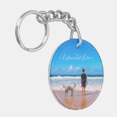 Gepersonaliseerde Uw Pet Photo Sleutelhanger Aange (Voorkant Links)