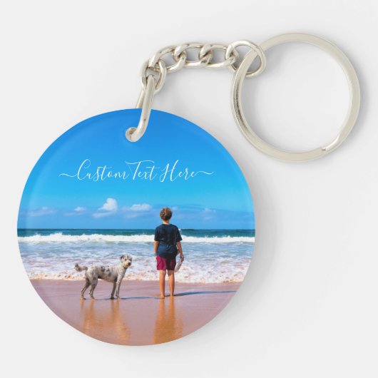 Gepersonaliseerde Uw Pet Photo Sleutelhanger Aange (Achterkant)