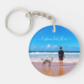 Gepersonaliseerde Uw Pet Photo Sleutelhanger Aange (Voorkant)