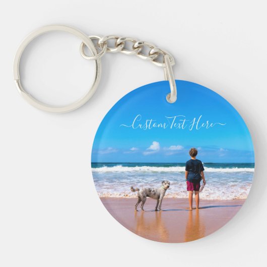 Gepersonaliseerde Uw Pet Photo Sleutelhanger Aange (Voorkant)