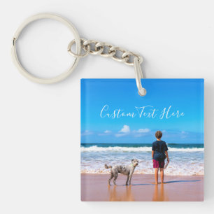Gepersonaliseerde Uw Pet Photo Sleutelhanger Aange