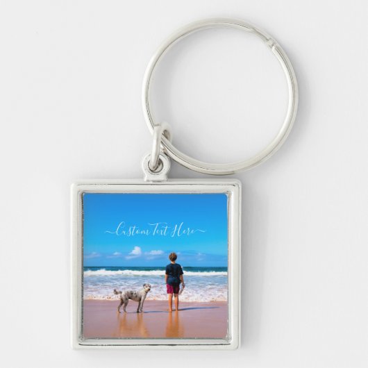 Gepersonaliseerde uw Photo Sleutelhanger Gift aang (Voorkant)