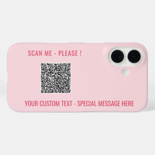 Gepersonaliseerde Uw QR-code Aangepaste Tekst en K Case-Mate iPhone Case (Achterkant (horizontaal))