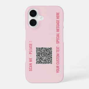 Gepersonaliseerde Uw QR-code Aangepaste Tekst en K iPhone 16 Hoesje