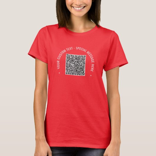 Gepersonaliseerde Uw QR-code Aangepaste tekst Gift T-shirt (Voorkant)
